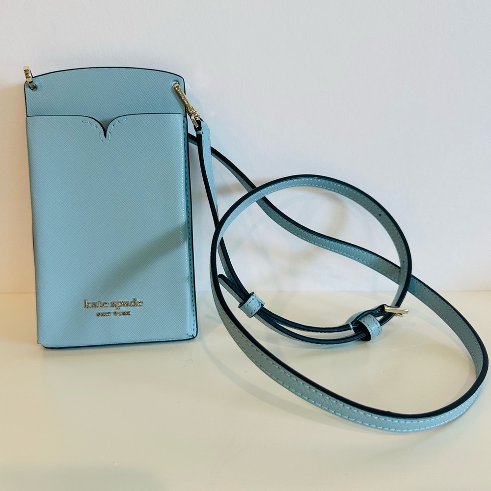 Kate Spade Blue Spencer Slim Crossbody Bag & Matching Wallet, New Without Tags - Picture 2 of 12